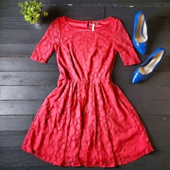 🌸 Lauren Conrad Pink Polka Dot Dress - Picture 1 of 8